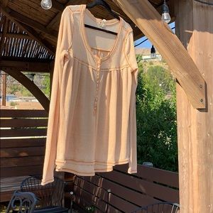 Comfy orange lazy Sunday long sleeve free people